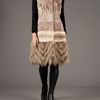 Giambattista Valli Patterned Fur Dress in Brown - Lyst