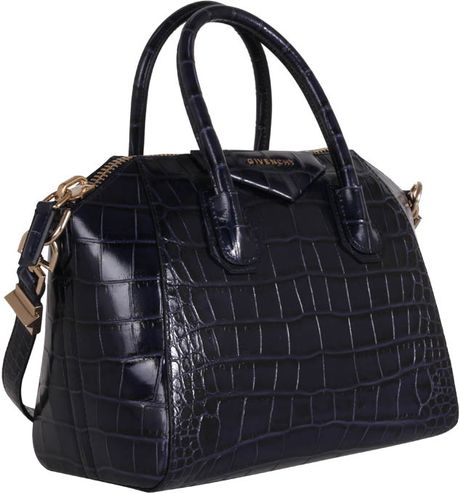 Givenchy Small Antigona Crocodile Bag in Blue | Lyst