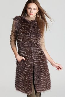 Theory Vest Caris Bavarian Coyote Fur - Lyst
