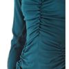 Zac Posen Open Back Ruched Dress in Green (teal) - Lyst