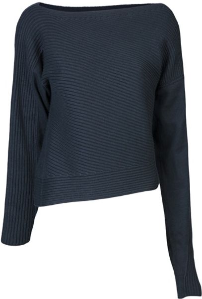 Alexander Wang Cropped Sweater in Blue (ink) - Lyst