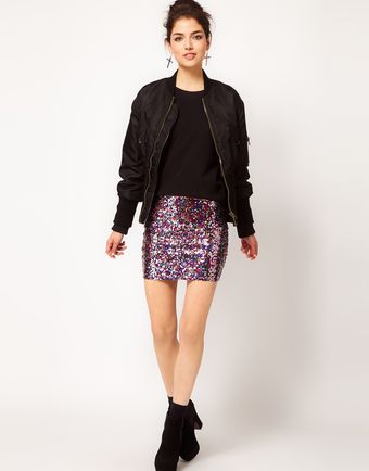 ASOS Collection Asos Mini Skirt in Multi Sequins - Lyst