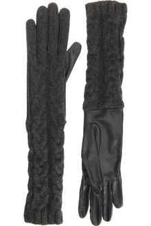 Barneys New York Cashmere Cable Knit Gloves - Lyst