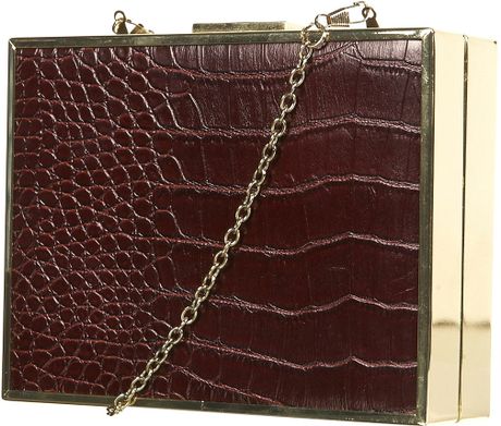 Topshop Croc Frame Crossbody Bag in Red (burgundy) - Lyst