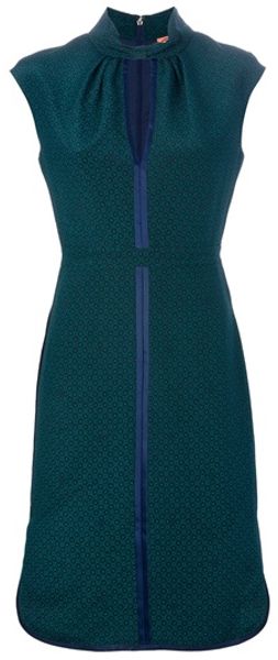 Tory Burch Patterned Cap Sleeve Dress - Lyst