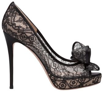 Valentino Lace Couture Bow Pump - Lyst