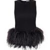 Alexander Mcqueen Feather trimmed Top in Black - Lyst
