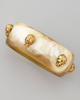 Ashley Pittman Fuvu Dogo Skullstation Bangle Light Horn - Lyst
