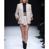Balmain Velvet and Leather Miniskirt in Beige (pink) - Lyst