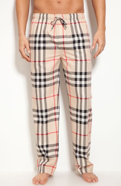 mens burberry check trousers