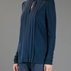 Burberry Long Sleeve Key Hole Blouse in Blue (navy) - Lyst