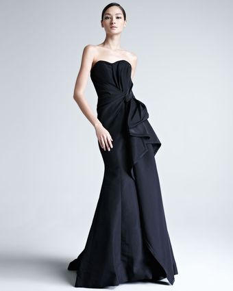 Carolina Herrera Faille Strapless Gown - Lyst