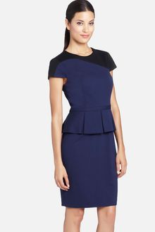 Cynthia Steffe Colorblock Peplum Dress - Lyst