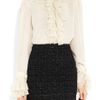 Dolce & Gabbana Ruffled Silk Blouse in White - Lyst