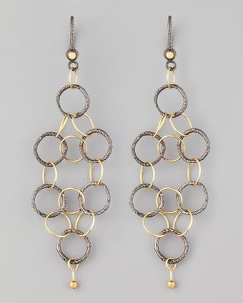Dominique Cohen Noir Yellow Gold Mesh Earrings - Lyst