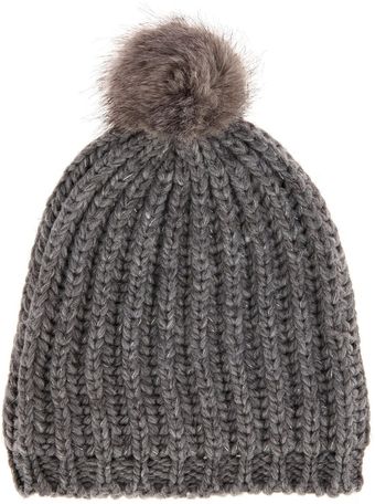 Oasis Fur Pom Pom Beanie - Lyst