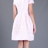 Oscar De La Renta Flared Lace Overlay Dress in Pink - Lyst