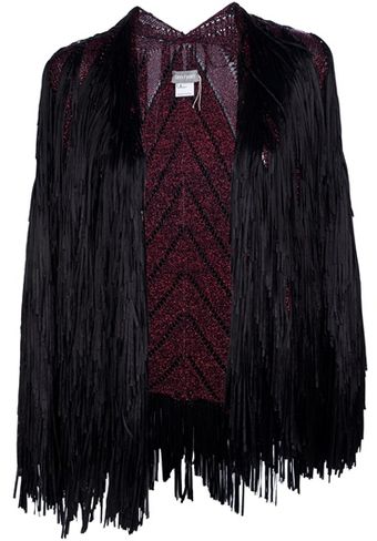 Tim Ryan Black Fringe Cape - Lyst