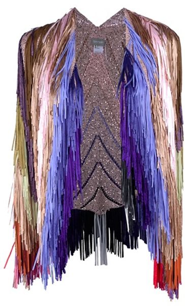 Tim Ryan Fringe Sequin Cape in Multicolor (multi) - Lyst