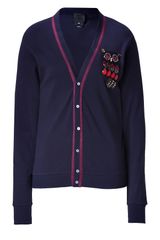 Anna Sui  Jeweled Owl Cardigan 