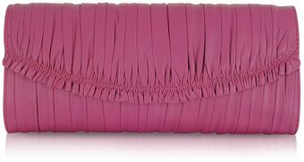 Elie Tahari Patricia Purple Pleated Leather Clutch - Lyst