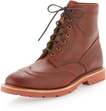 Walk-over Zach Perforated Ankle Boot Tan - Lyst