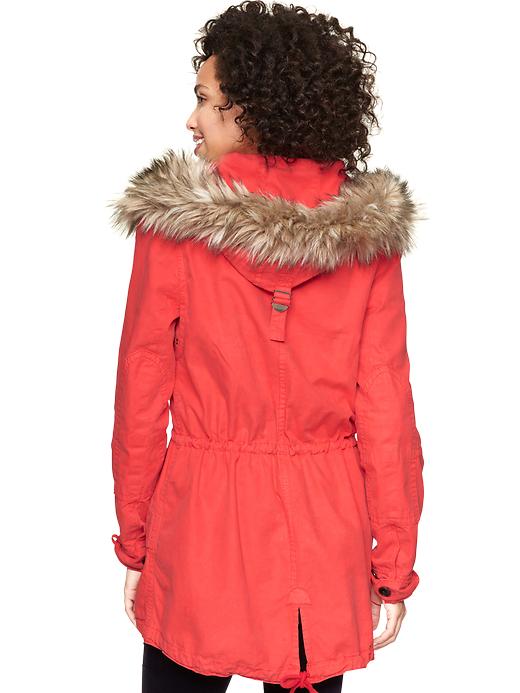 Gap Fur Twill Parka in Red (vermilion) Lyst