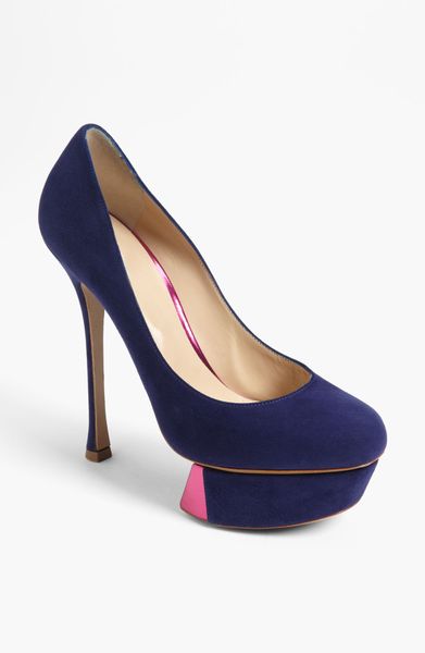 Nicholas Kirkwood Platform Pump in Blue (navy/ fuchsia) - Lyst