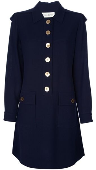 Yves Saint Laurent Vintage Military Dress - Lyst