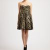 Alice + Olivia Caryn Bustier Dress in Gold (black) - Lyst