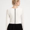 Alice + Olivia Betty Peplum Tee in White (cream) - Lyst