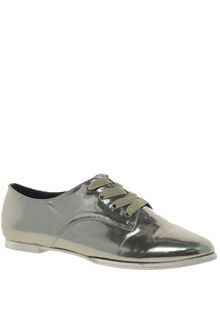 Asos Moment Metallic Flat Shoes - Lyst
