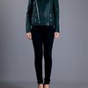Balmain Lamb Skin Jacket in Green - Lyst