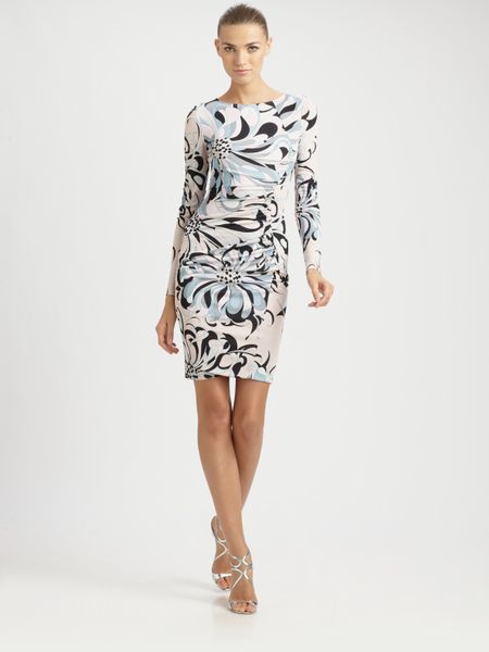 Emilio Pucci Jersey Azaleaprint Dress in Blue (begonia) - Lyst