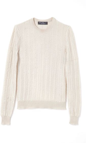 Ferragamo Ss Champagne Chiaro Flottante Knit - Lyst