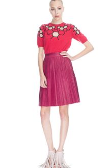 Marios Schwab Leather Pleat Skirt - Lyst