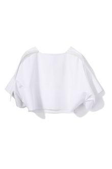 Mugler Ss Blanc Popeline Drapeau Top - Lyst