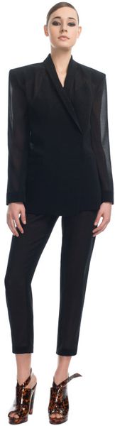 Mugler Ss Noir Organza Sulfurise Jacket - Lyst