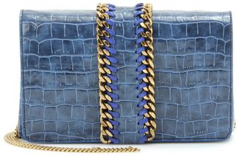 Stella McCartney Croco Embossed Clutch - Lyst