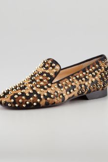 Christian Louboutin Rolling Spikes Red Sole Smoking Slipper - Lyst