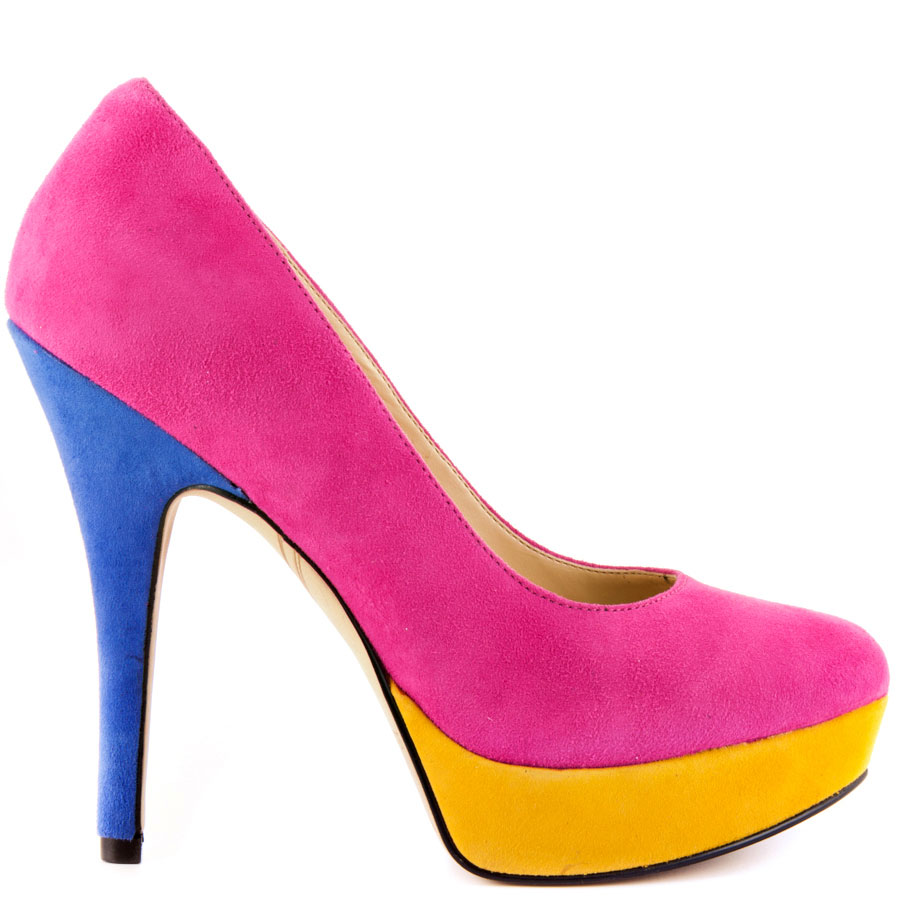 bright coloured block heels