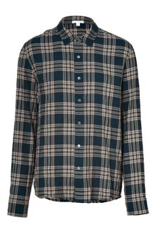 James Perse Abyss Grey Plaid Cotton Shirt - Lyst