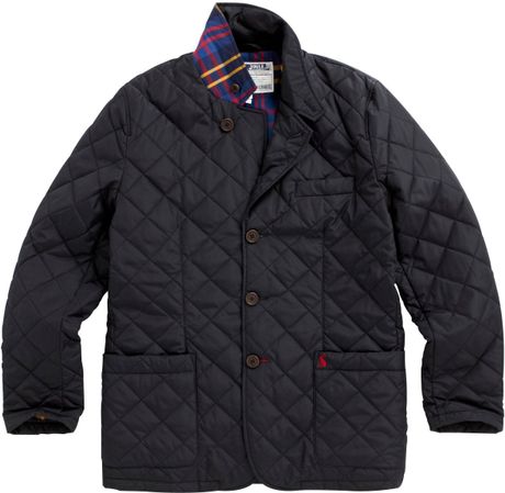 joules black quilted jacket size 16