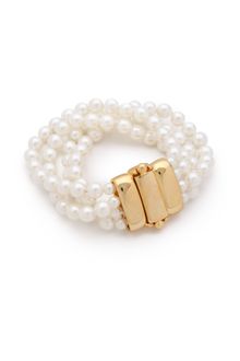 Kenneth Jay Lane Imitation Pearl Bracelet - Lyst