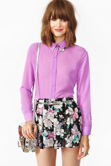 Nasty Gal Ava Chiffon Blouse - Lyst