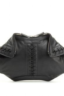 Alexander McQueen De Manta Laceup Leather Clutch - Lyst