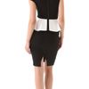 Alice + Olivia Harris Peplum Dress with Cap Sleeves in Black - Lyst