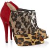 Christian Louboutin Aerotonoc 120 Calf Hair and Lace Ankle Boots in Multicolor (red) - Lyst