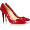Christian Louboutin Pigalle 100 Spiked Patentleather Pumps in Red - Lyst