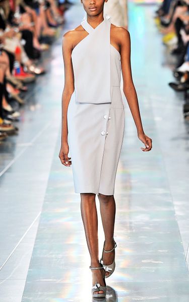 Christopher Kane Ss Halter Neck Bolt Dress in Gray (grey) - Lyst